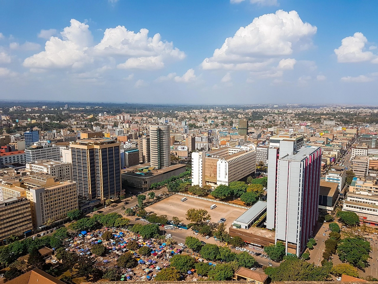 Aerial views of the Nairobi City Nairobi city