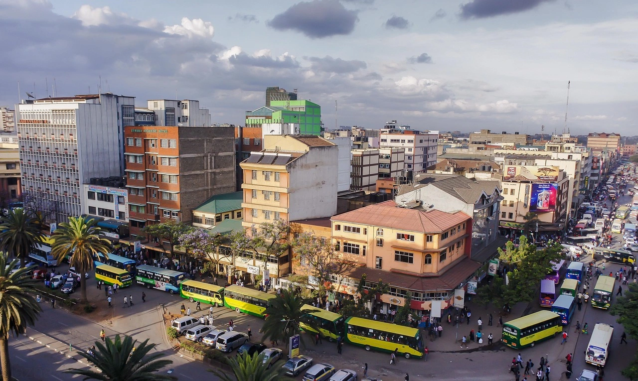 Aerial views of the Nairobi City The kencom area nairobi